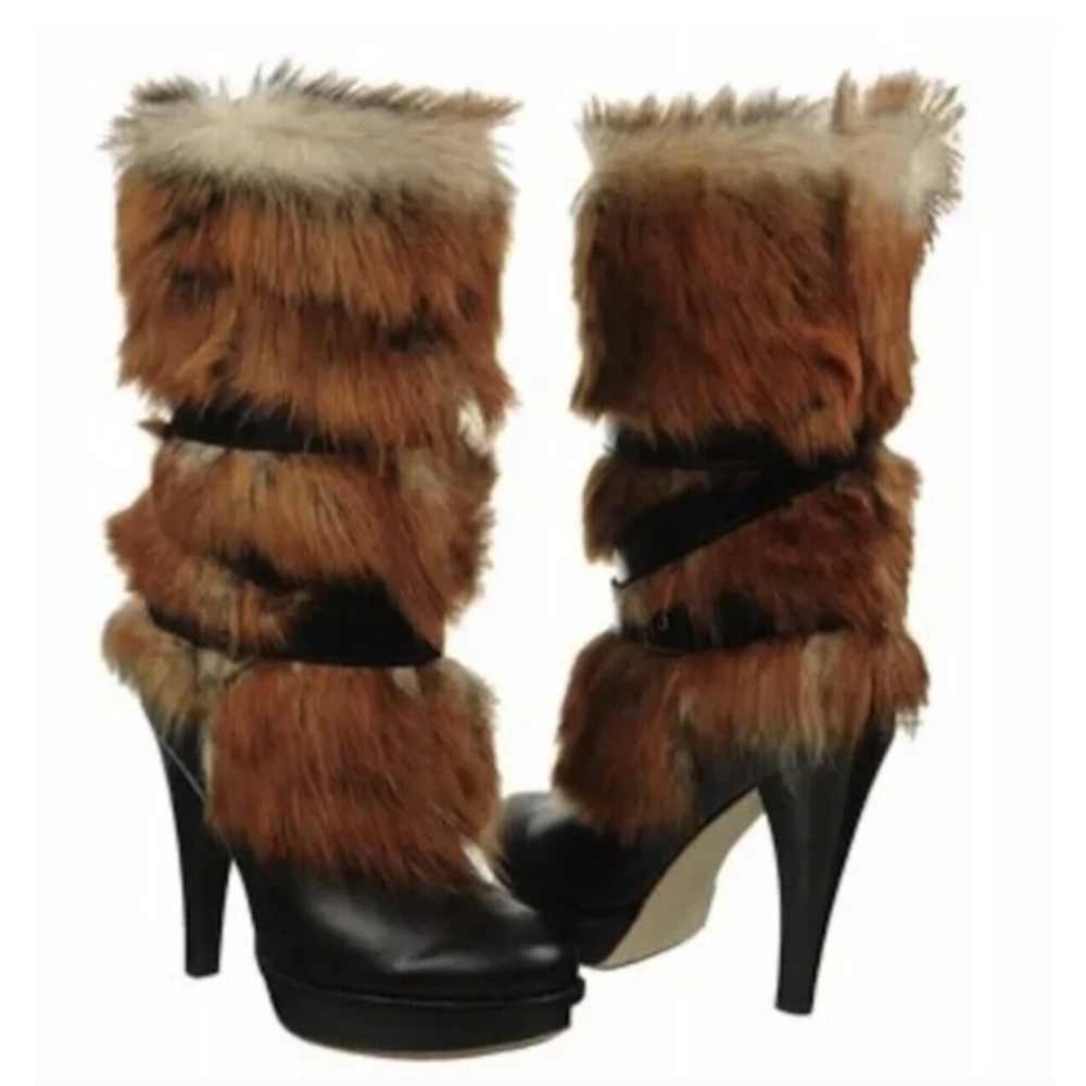 New with Box $495 UGG Australia Women's FOXLEY Lamb Fur Boots Shoes US 7 M B